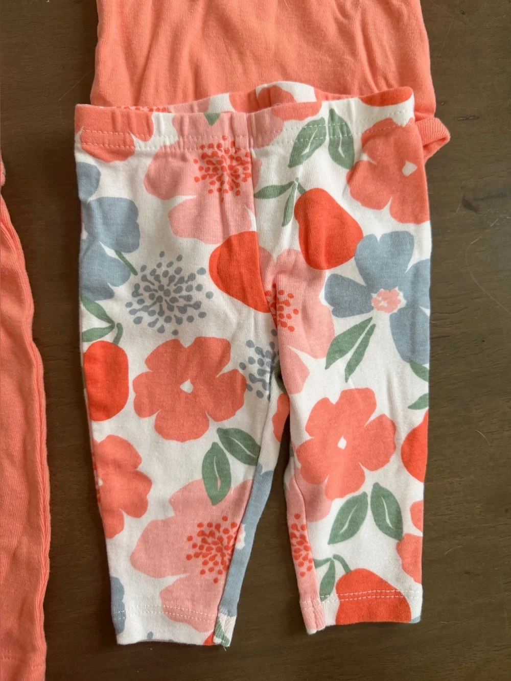 Child of Mine by Carter's Baby Girls 0-3M 4pc Bodysuit Pants Set Floral Pear